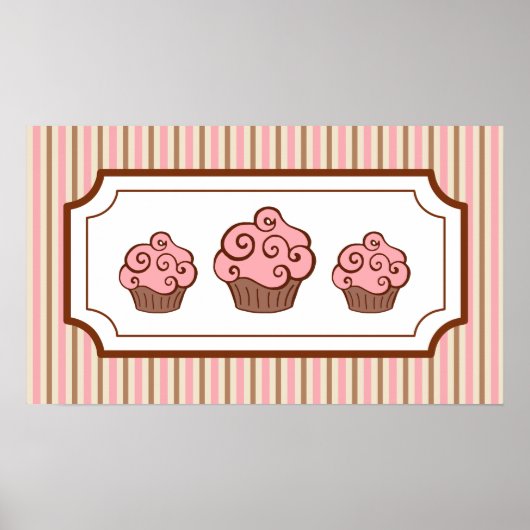 Rosa Cupcakes Art drucken Poster (Vorne)