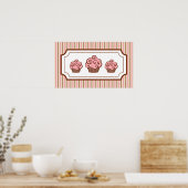 Rosa Cupcakes Art drucken Poster (Küche)