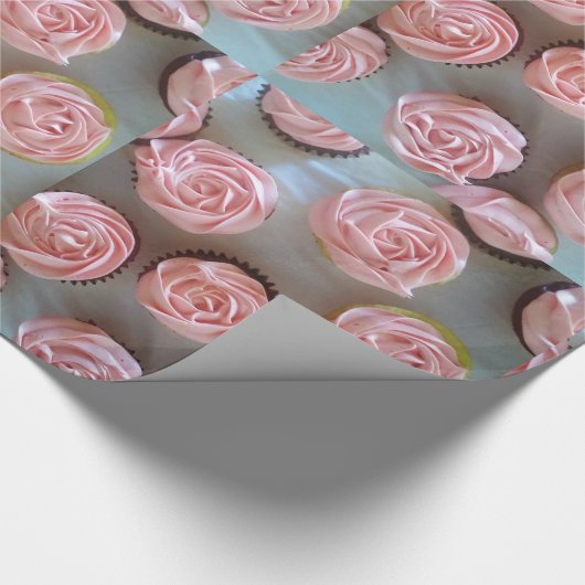 Rosa Cupcakes Geschenkpapier (Ecke)