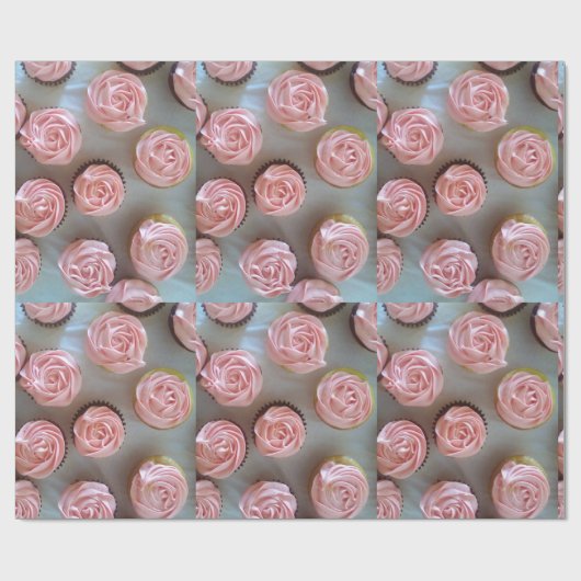 Rosa Cupcakes Geschenkpapier (Flach)