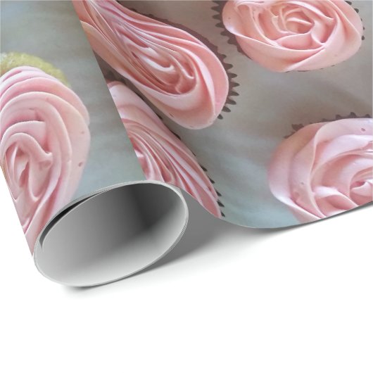 Rosa Cupcakes Geschenkpapier (Rolleneckpunkt)