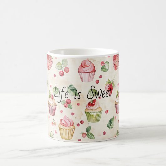 Rosa Cupcakes Kaffeetasse (Mittel)
