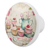 Rosa Cupcakes Keramikknauf (Rechts)