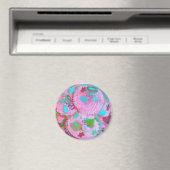 Rosa Cupcakes Kühlschrankmagnet rund (In Situ (Geschirrspüler))
