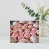 Rosa Cupcakes Postkarte (Stehend Vorderseite)