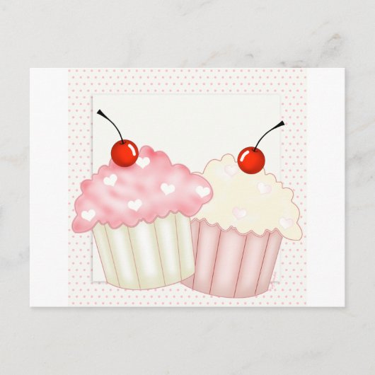 Rosa Cupcakes Postkarte (Vorderseite)