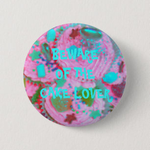 Rosa Cupcakes 'Tortenliebhaber' Button Abzeichen