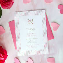 Rosa Cupid-Pfeil & Streifen Valentinstag Brautpart