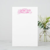 Rosa Cupids und Monogramm Briefpapier (Stehend Vorderseite)
