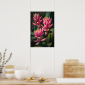 Rosa Curcuma Blume Art Print Poster (Küche)