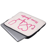 Rosa Custom Nurse Name Stethoscope Heart Life Line Laptopschutzhülle (Vorne Knopf)
