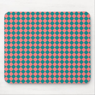 Rosa Cyan Karo Diamantmuster Mousepad