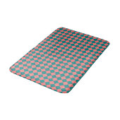 rosa Cyan Schachbrett Diamond Pattern Badematte (Schrägansicht)
