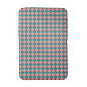 rosa Cyan Schachbrett Diamond Pattern Badematte (Vorderseite Vertikal)