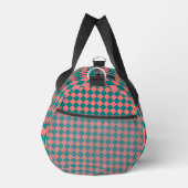 rosa Cyan Schachbrett Diamond Pattern Duffle Bag (Rechts)
