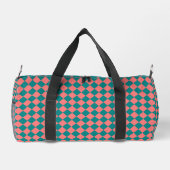 rosa Cyan Schachbrett Diamond Pattern Duffle Bag (Rückseite)