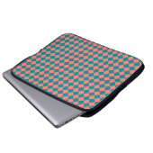 rosa Cyan Schachbrett Diamond Pattern Laptopschutzhülle (Vorne Knopf)