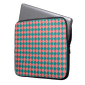 rosa Cyan Schachbrett Diamond Pattern Laptopschutzhülle (Vorderseite Links)