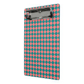 rosa Cyan Schachbrett Diamond Pattern Mini Klemmbrett (Gewinkelt2)