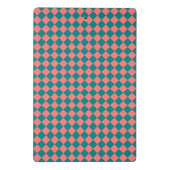 rosa Cyan Schachbrett Diamond Pattern Mini Klemmbrett (Rückseite)