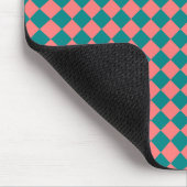 rosa Cyan Schachbrett Diamond Pattern Mousepad (Ecke)