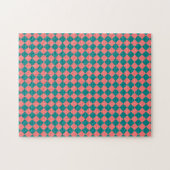 rosa Cyan Schachbrett Diamond Pattern Puzzle (Horizontal)
