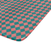 rosa Cyan Schachbrett Diamond Pattern Schneidebrett (Ecke)