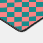 rosa Cyan Schachbrett Diamond Pattern Schreibtischunterlage (Ecke)