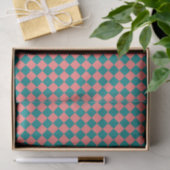 rosa Cyan Schachbrett Diamond Pattern Seidenpapier (Geschenk)