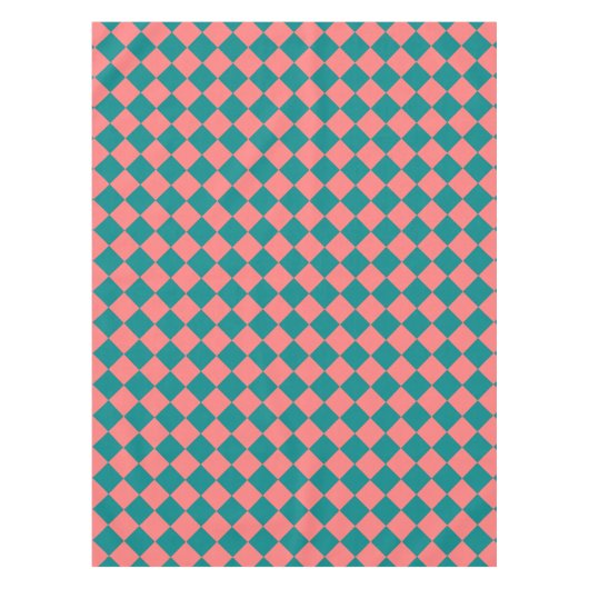 rosa Cyan Schachbrett Diamond Pattern Tischdecke (Vorderseite)