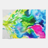 Rosa Cyclamen Blume abstrakte Wasserfarbe Geschirrtuch (Horizontal)