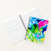 Rosa Cyclamen Blume abstrakte Wasserfarbe Notizblock (Innenseite)