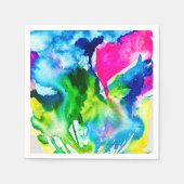 Rosa Cyclamen Blume abstrakte Wasserfarbe Serviette (Vorderseite)