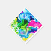 Rosa Cyclamen Blume abstrakte Wasserfarbe Serviette (Ecke)