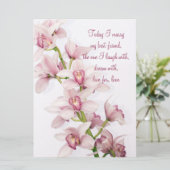 Rosa Cymbidium Orchid Hochzeit Einladung (Stehend Vorderseite)