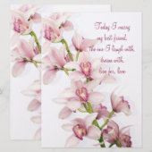Rosa Cymbidium Orchid Hochzeit Einladung (Vorne/Hinten)