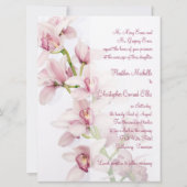 Rosa Cymbidium Orchid Hochzeit Einladung (Rückseite)