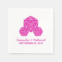Rosa D20 Dice Hochzeitspapier Napkins Serviette