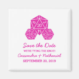 Rosa D20 Dice Speichern Sie das Datumsfenster Magnet
