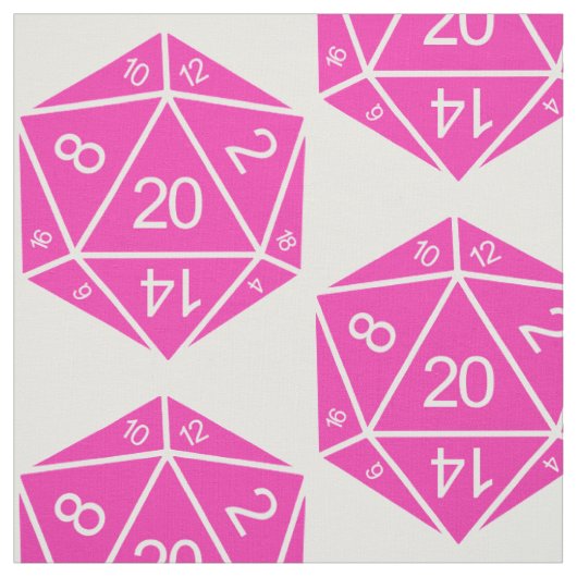 Rosa D20-Würfel Stoff (Muster)