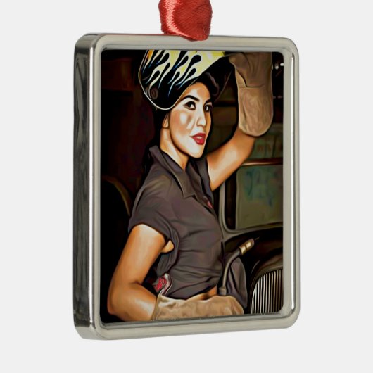 Rosa-d-Schweißer Silbernes Ornament (Rechts)