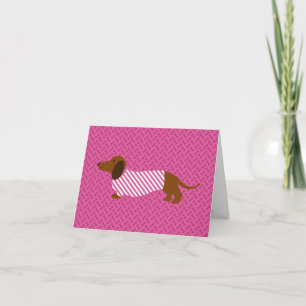 Rosa Dachshund Muttertagskarte Karte