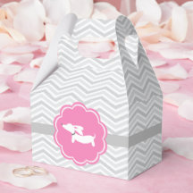 Rosa Dackel-Baby-Party-Geschenkbox