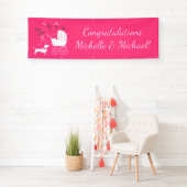 Rosa Dackel Dackel Dog Kinderdusche Banner (Insitu)