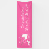 Rosa Dackel Dackel Dog Kinderdusche Banner (Vertikal)