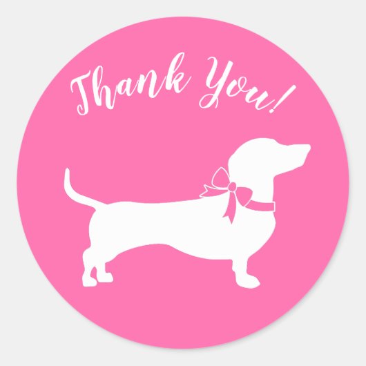 Rosa Dackel Dackel Dog Kinderdusche Runder Aufkleber (Vorderseite)