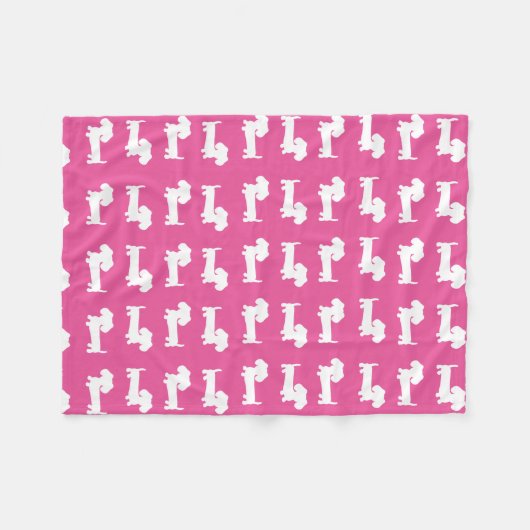 Rosa Dackel Design Fleece Blankon (Vorderseite (Horizontal))
