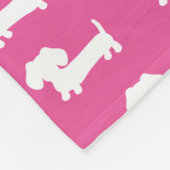 Rosa Dackel Design Fleece Blankon (Ecke)