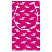 Rosa Dackel Dog Geschenktasche Dackel Spaß Kleine Geschenktüte (Rückseite)