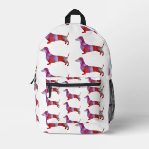 Rosa Dackel Hund Bedruckter Rucksack